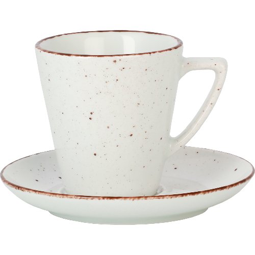 cent Granja Tasse Weiß-Braun für Kaffee, spülmaschinengeeignet