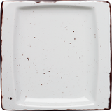 cent "Granja" weiß-braun Platte flach eckig 18x18cm VPE 6