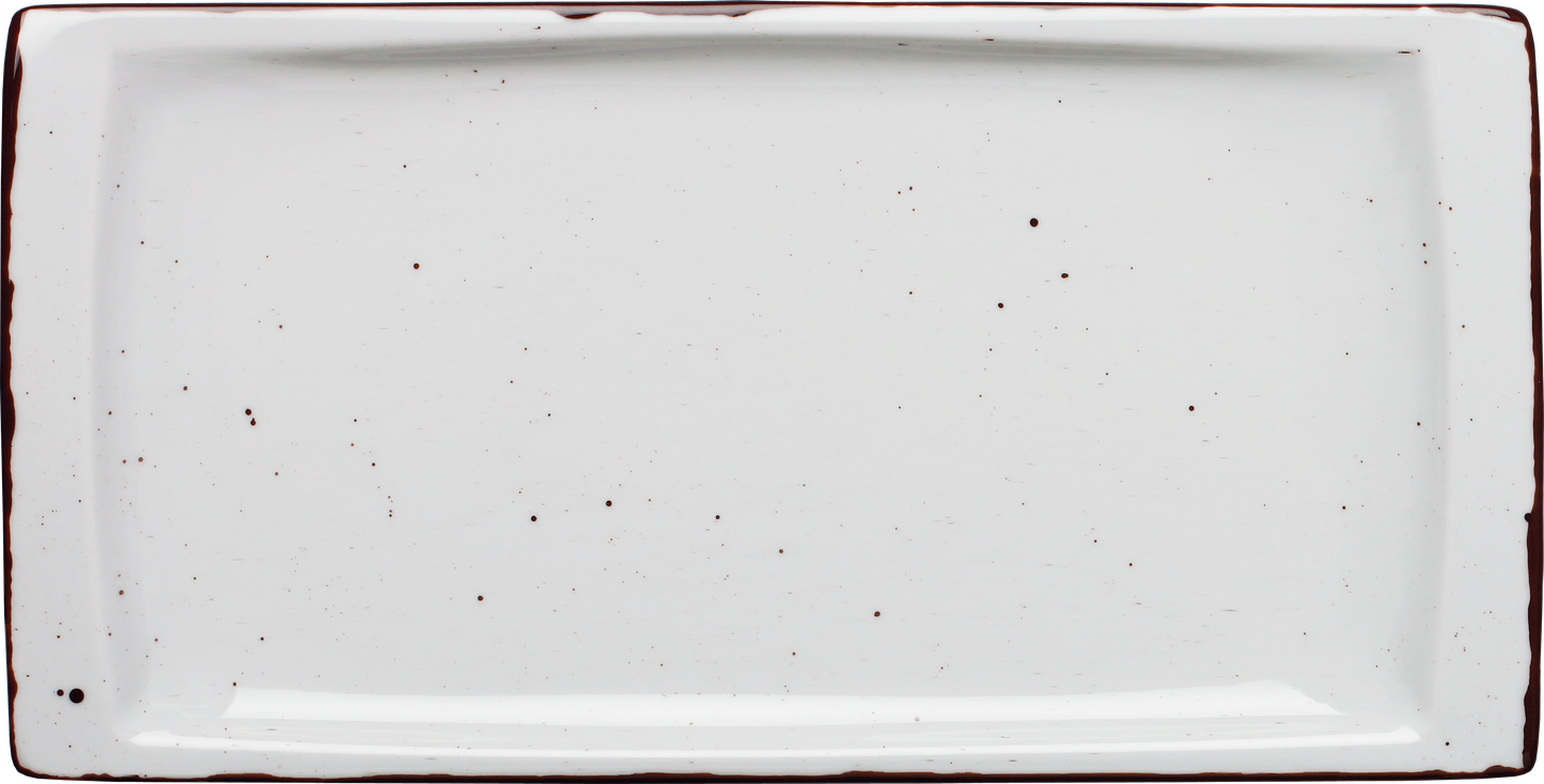 cent Granja flache eckige Porzellanplatte 36x18cm für Gastronomie
