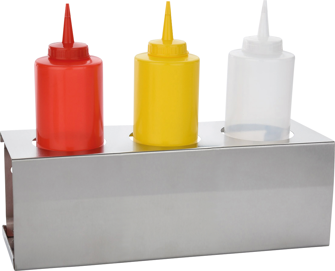 WAS Germany Flaschenhalter für 3 Flaschen aus Chromnickelstahl, ideal für Gastronomiebetriebe.
