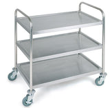 APS Servier- / Transportwagen , 91 x 59 cm, H: 93 cm , Edelstahl mattiert, 3 Borde