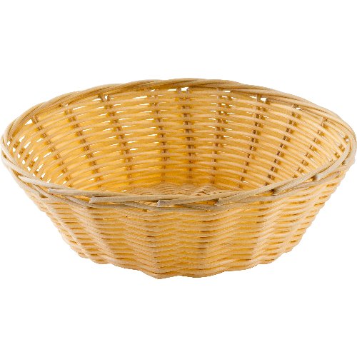 cent Korb aus Polypropylen, beige, rund 20x7cm für Snacks und Backwaren
