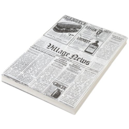 Hendi Einschlagpapier Zeitungsdruck 25x35 cm für Snacks und Speisen
