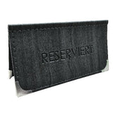 cent Reserviert Aufsteller "Madera" 12,1x6,3cm Kunstleder anthrazit