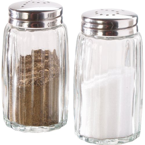 cent Salz-/Pfeffer Set 2tlg. aus Glas mit Edelstahlkappen für Gastronomie