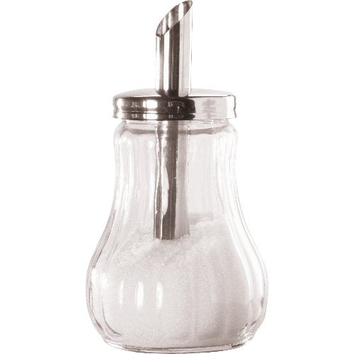 cent Zuckerstreuer 14cm aus Glas mit Edelstahlkappe für Gastronomiebetriebe