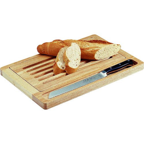 cent Brotschneidebrett 2 tlg. aus Hartholz mit Krümelrost und Magnet-Klingenhalter