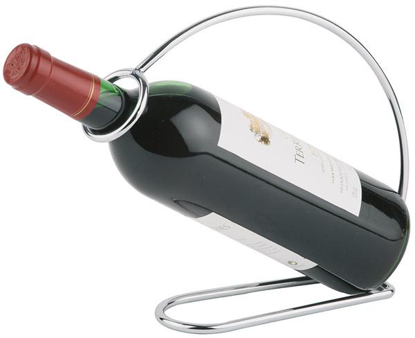 APS Weinflaschenhalter aus verchromtem Metall für stilvolle Präsentation im Gastronomiebereich