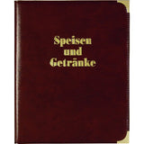 cent Speisenkarte Kunstleder mit Buchschrauben u.goldenen Metallecken A4 dunkelbraun