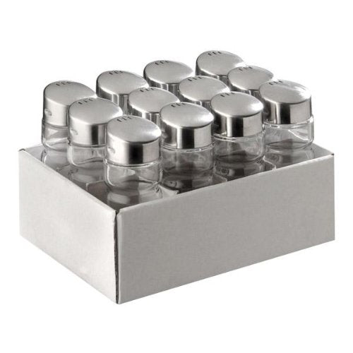 APS Allzweckstreuer, 12er Set aus Glas mit Edelstahl-Deckel