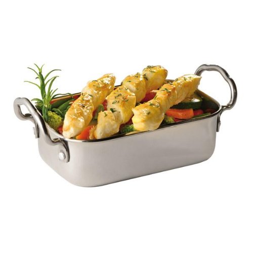 APS Mini-Servierpfanne aus Edelstahl für Snacks und kleine Portionen