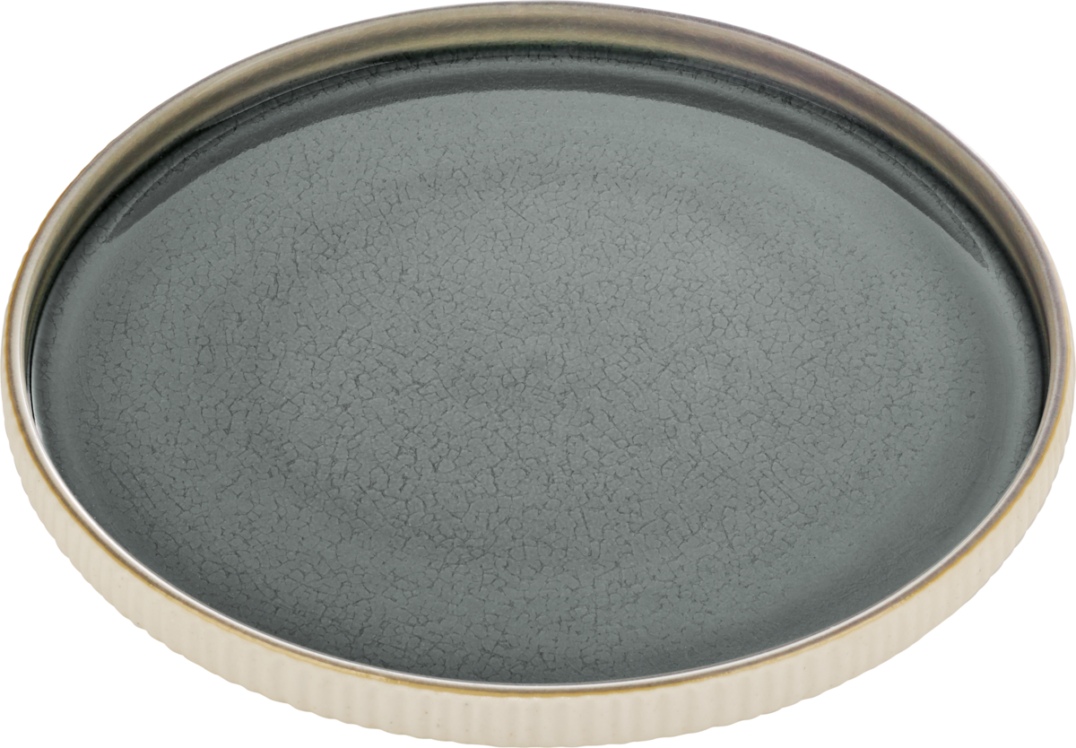 BHS tabletop AG Teller flach rund Relief grau 21cm für die Gastronomie