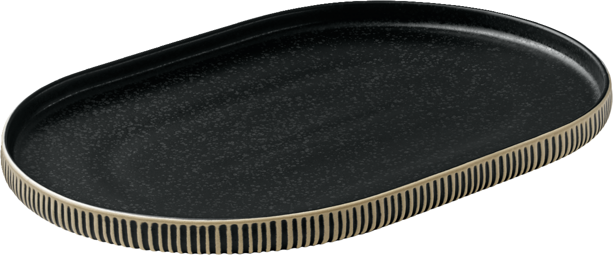 BHS tabletop AG Platte oval Relief black/white 30cm für die Gastronomie
