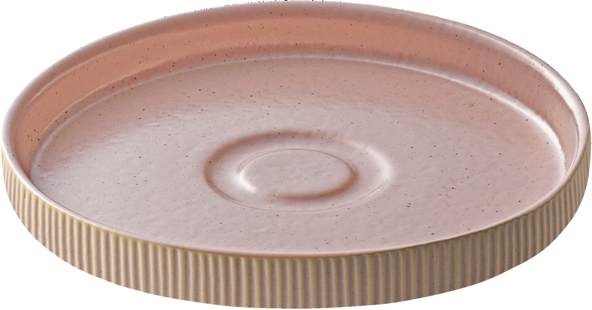 BHS NARA Untertasse rund Relief in rosé 15cm für Gastronomie