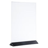APS Kartenhalter, 2-teilig , 10,5 x 7 cm, H: 17 cm , Edelstahl, schwarz, Acryl