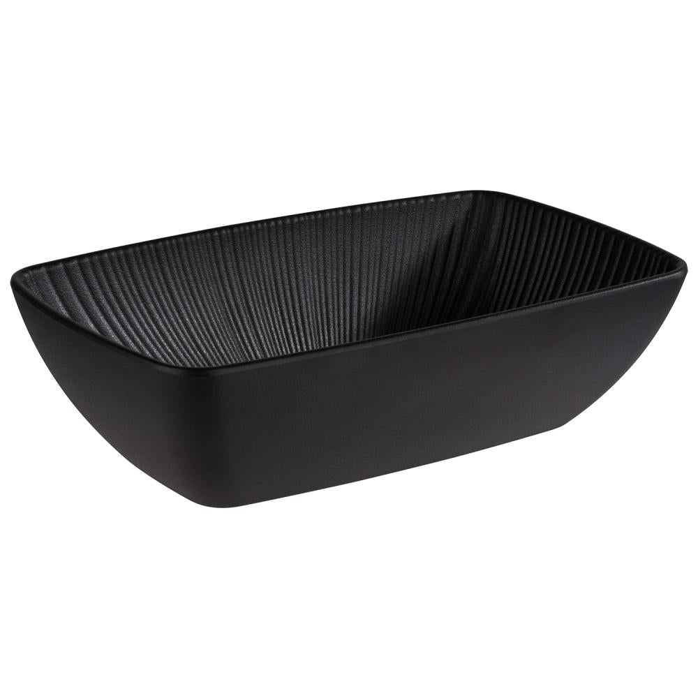 APS GN 1/4 Schale aus Melamin für die Gastronomie, schwarz, 26,5 x 16,2 cm