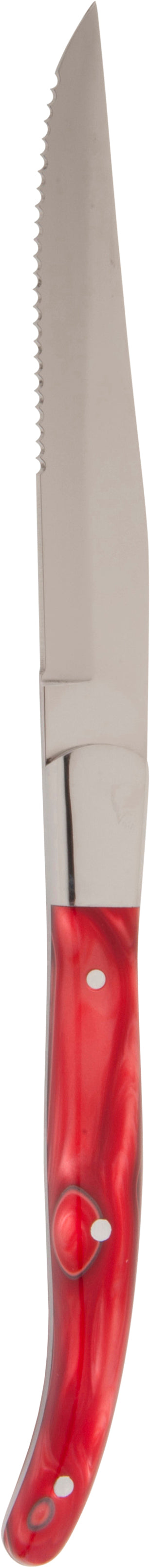 Fortessa Cutlery Steakmesser Wellenschliff rot für müheloses Schneiden von Steaks.