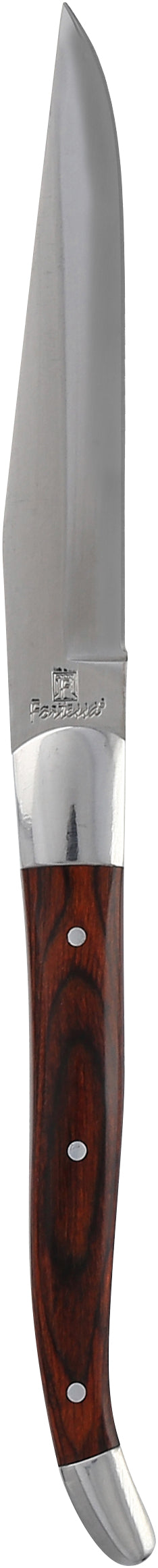 Fortessa Cutlery Steakmesser ohne Wellenschliff mit Holzgriff für Steakgenuss