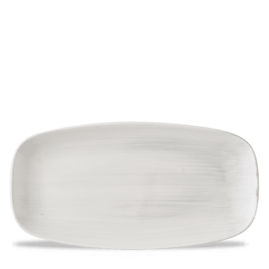 Rechteckige Churchill Stonecast Canvas Grey Platte für Gastronomie