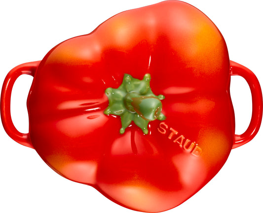 Staub Cocotte 11 cm in Orange-Rot, ideal zum Kochen und Servieren