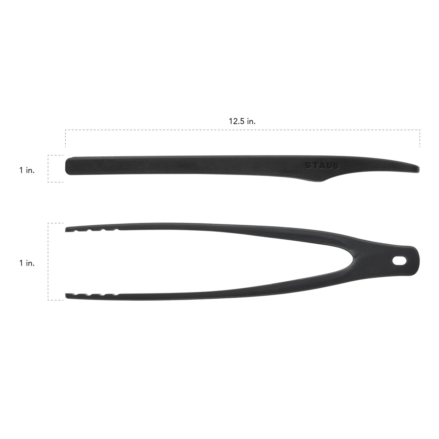 Staub Zange aus Silikon, 31 cm lang, für das Wenden und Servieren von Lebensmitteln