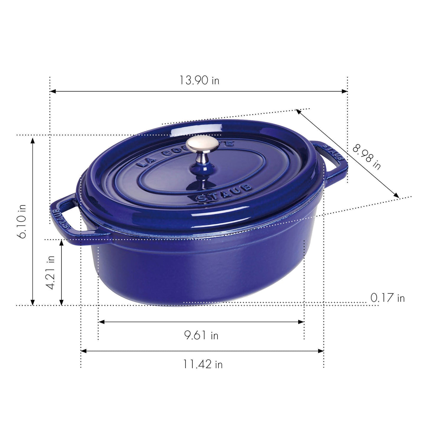 Staub Cocotte 29 cm Dunkelblau für professionelle Kochanwendungen
