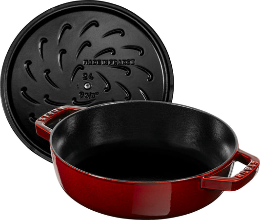 Staub Bräter mit Chistera Drop-Structure, 24 cm, für die Zubereitung von Schmorgerichten