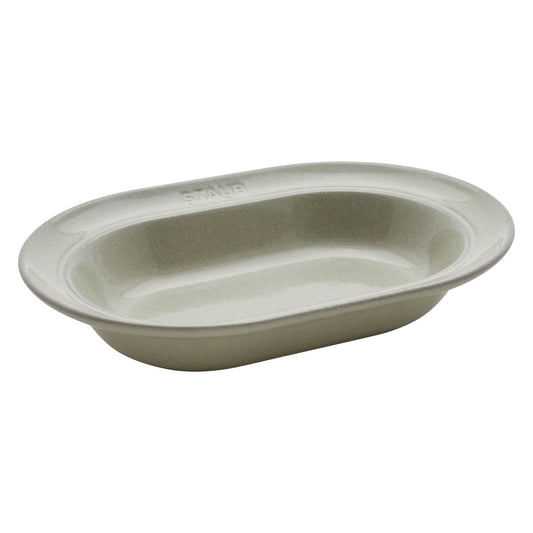 Staub Teller in Weißer Trüffel, 25 cm, geeignet für die Präsentation von Speisen.