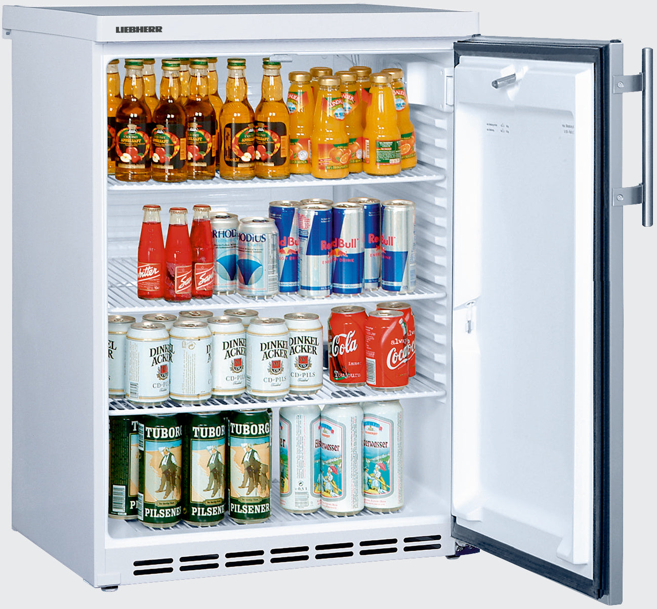 Liebherr Untertisch-Kühlgerät für die Gastronomie mit höhenverstellbaren Rosten.