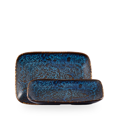 Churchill Super Vitrified Inked Fresco Cascade Blue Tiefes Naturtablett für Gastronomie