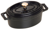 Staub Mini Cocotte, 11 cm | Schwarz | oval | Gusseisen