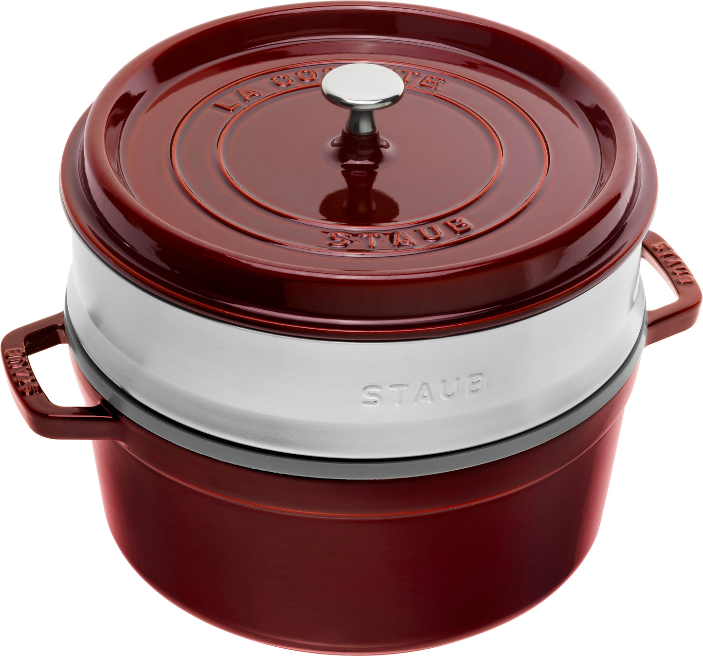 Staub Cocotte mit Dämpfeinsatz, 26 cm, für professionelle Kochanwendungen
