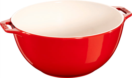 Staub Schüssel 25 cm Kirsch-Rot, ideal für Salate und Beilagen