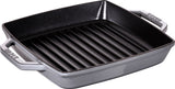 Staub Grillpfanne, 23 cm | quadratisch | Gusseisen | Graphit-Grau