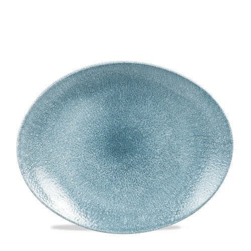 Churchill Super Vitrified Raku Topaz Blue Platte, oval, 31,7 cm, ideal für Gastronomie