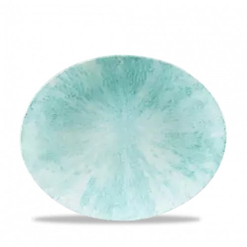 Churchill Super Vitrified Stone Aquamarine Orbit Platte Oval 25,5cm für die Gastronomie.