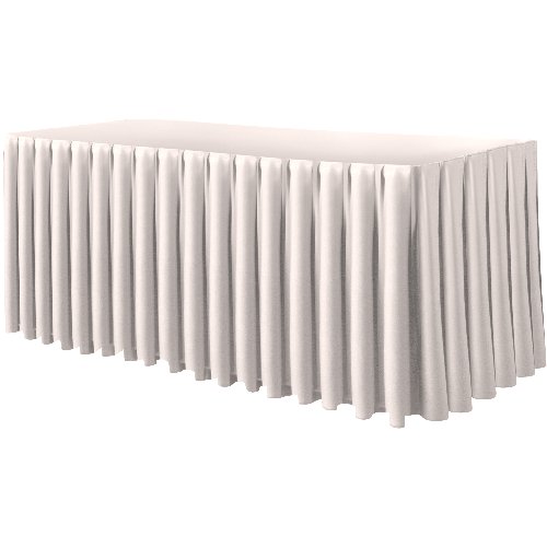 Dena Skirting Excaliber in weiß, ideal für Gastronomiebetriebe zur Tischgestaltung.