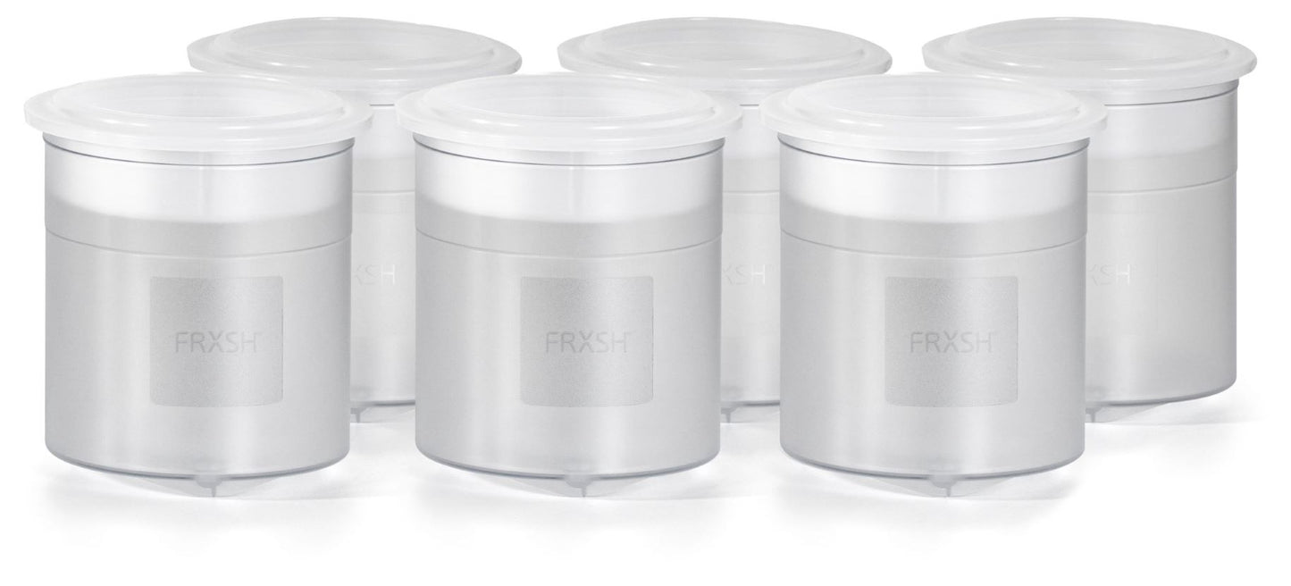 FRXSH Kunststoffbecher mit Cap, Set à 6 - für die Verarbeitung von tiefgefrorenen Lebensmitteln
