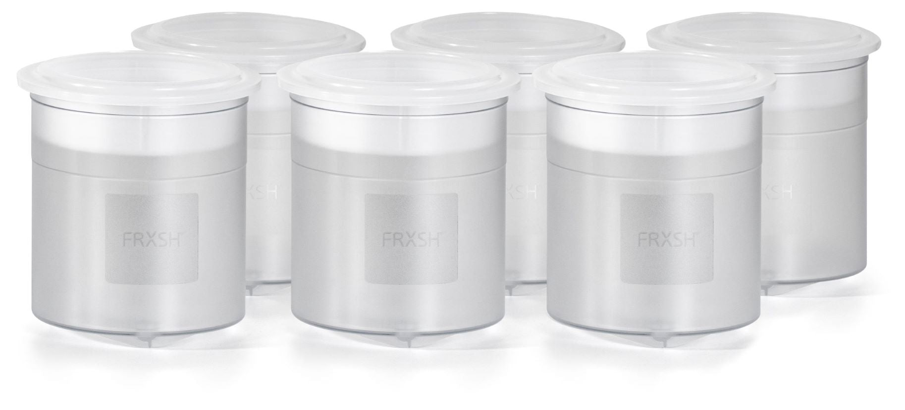 FRXSH Kunststoffbecher mit Cap, Set à 6 - für die Verarbeitung von tiefgefrorenen Lebensmitteln