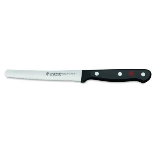 WÜSTHOF Frühstücksmesser mit Wellenschliff, 12 cm, ideal für Brötchen und Gemüse.
