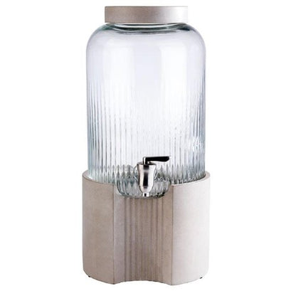 APS Getränkespender -ELEMENT- aus Glas mit Edelstahl-Zapfhahn für Kaltgetränke