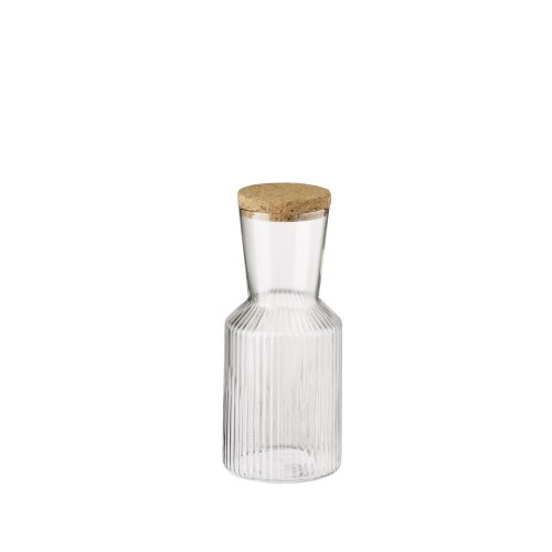 APS Glaskaraffe -LINES- aus Glas mit Korkdeckel für Getränke