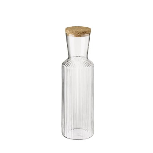 APS Glaskaraffe -LINES- 1 Liter mit Korkdeckel für Gastronomie