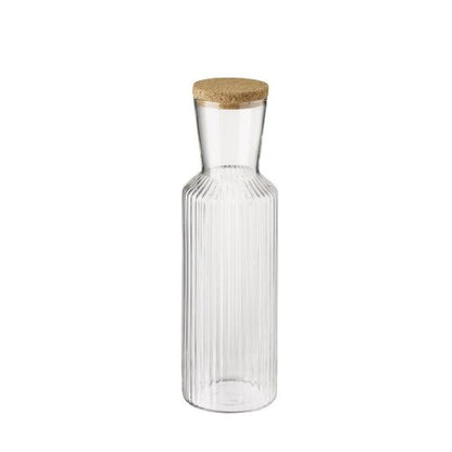 APS Glaskaraffe -LINES- 1 Liter mit Korkdeckel für Gastronomie