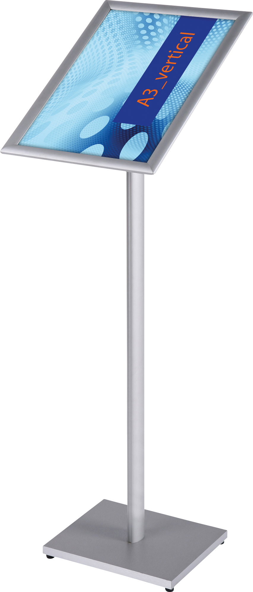 cent Infoständer aus Aluminium für die Präsentation von Menüs im Innenbereich