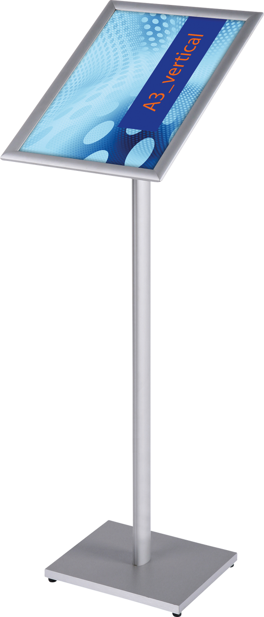 cent Infoständer aus Aluminium für die Präsentation von Menüs im Innenbereich