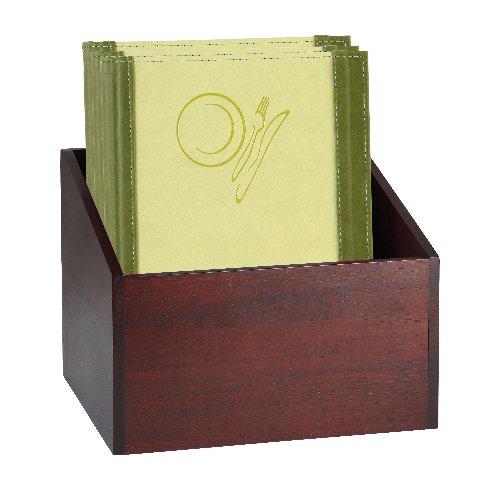 cent Speisekartenbox dkl.braun aus Gummibaum für die Gastronomie