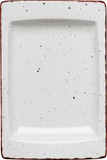 cent "Granja" weiß-braun Platte flach eckig 18x12cm VPE 6