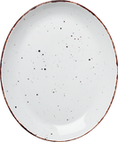 cent "Granja" weiß-braun Platte flach oval 31x25,5cm VPE 6