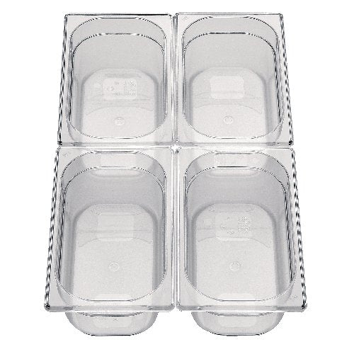 cent GN Behälter 1/4 Polycarbonat, transparent, stapelbar, für Lebensmittelaufbewahrung